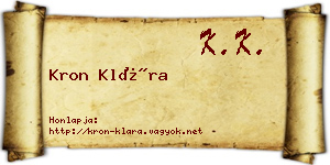 Kron Klára névjegykártya